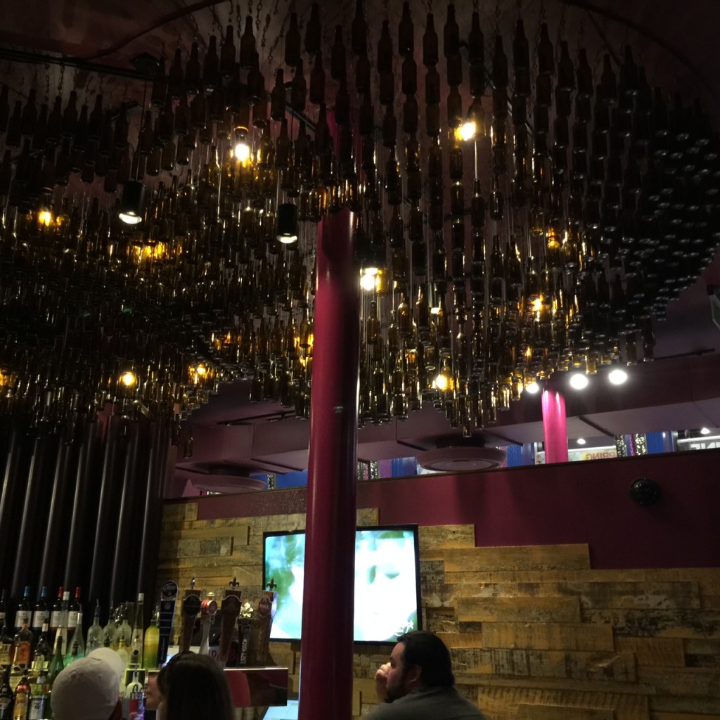 beer bottle chandelier