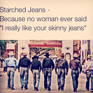 starched jeans